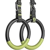 QUOLIX Gymnastic Rings with Adjustable Straps, Non-Slip Pull Up Rings with Straps, 1300lbs Exercise Rings with Straps for Hom