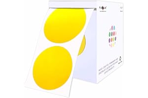 PARLAIM 2" Yellow Round Color-Code Circle Dot Labels on a Roll, 500 Stickers, 2 inch Diameter for Inventory Garage Sale Office School