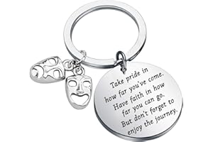 FUSTMW Drama Keychain Theater Gift Comedy Tragedy Masks Keychain Drama Graduation Gifts for Drama Students Actor Actress Gift