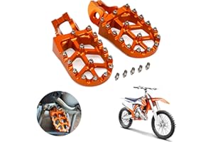 USTPO Motorcycle Footpegs Foot Peg Rest Pedals CNC for Dirt Bike 85 125 250SX 250-450SX-F 125-530EXC/EXC-F 125-300XC 250-450XC-F Dirt Bike Orange