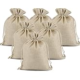 Lucky Monet 25/50/100PCS Burlap Gift Bags Wedding Hessian Jute Bags Linen Jewelry Pouches with Drawstring for Birthday, Party, Wedding Favors, Present, Art and DIY Craft (25Pcs, Cream, 3” x 4”)