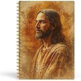 EKGJW Jesus Spiral Notebook for Women Men,Vintage Christian Aesthetic Notebook with Jesus Painting, Religious Faith-Based Journal for Bible Study Prayer Gratitude Notes,5.5x8.3 Inch