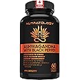 Nutratology Organic Ashwagandha | Canadian-Made | Increases Resistance To Stress & Supports Memory Enhancement | W/Black Pepp