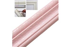 YTCPMHEA 2022 New 3D Wall Edging Self-Adhesive Environmental Protection 3D Wall Edging Strip, Flexible Wall Borders Frame Peel and Stick Trim Molding, Waterproof Wall Edging Strip for Home 91 × 3.15inch (Pink)