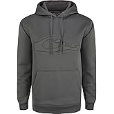 DRAKE WATERFOWL Men's Back Eddy Embossed Solid Midweight Hunting Stretch Hoodie with Kangaroo Pocket & Water Resistant Finish