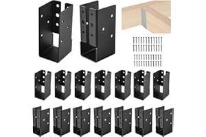 ICOKIN 24 Pcs Concealed Joist Hangers,2"x4" Outdoor Trim Concealed Flanges,Framing Bracket,Railing Brackets,Q235B Steel Powder-Coated Joist Hanger Fit for Beam,Swing, Handrail,Fence