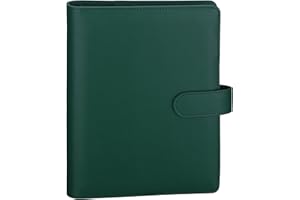 Antner A5 Binder 6 Ring Refillable Notebook Binder Planner Cover for A5 Refill Paper, PU Leather Loose Leaf Personal Organize