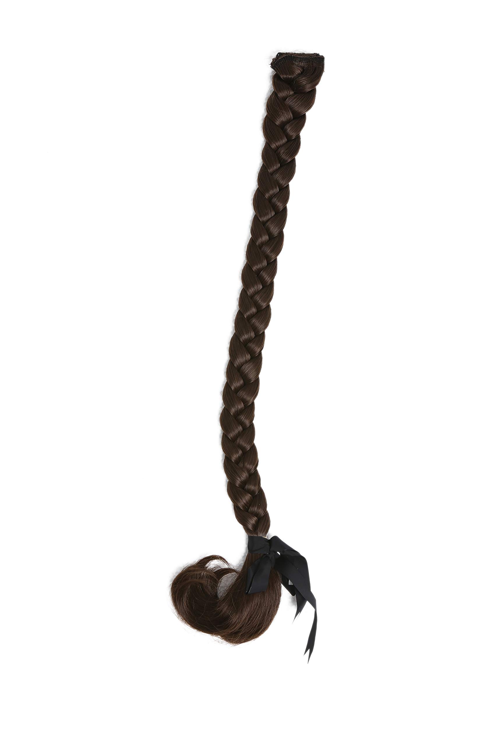 WIG ME UP - SA101-8 Braided Plait Hairpiece plaited Clip-in Hair Extension 20cm long medium ash brown