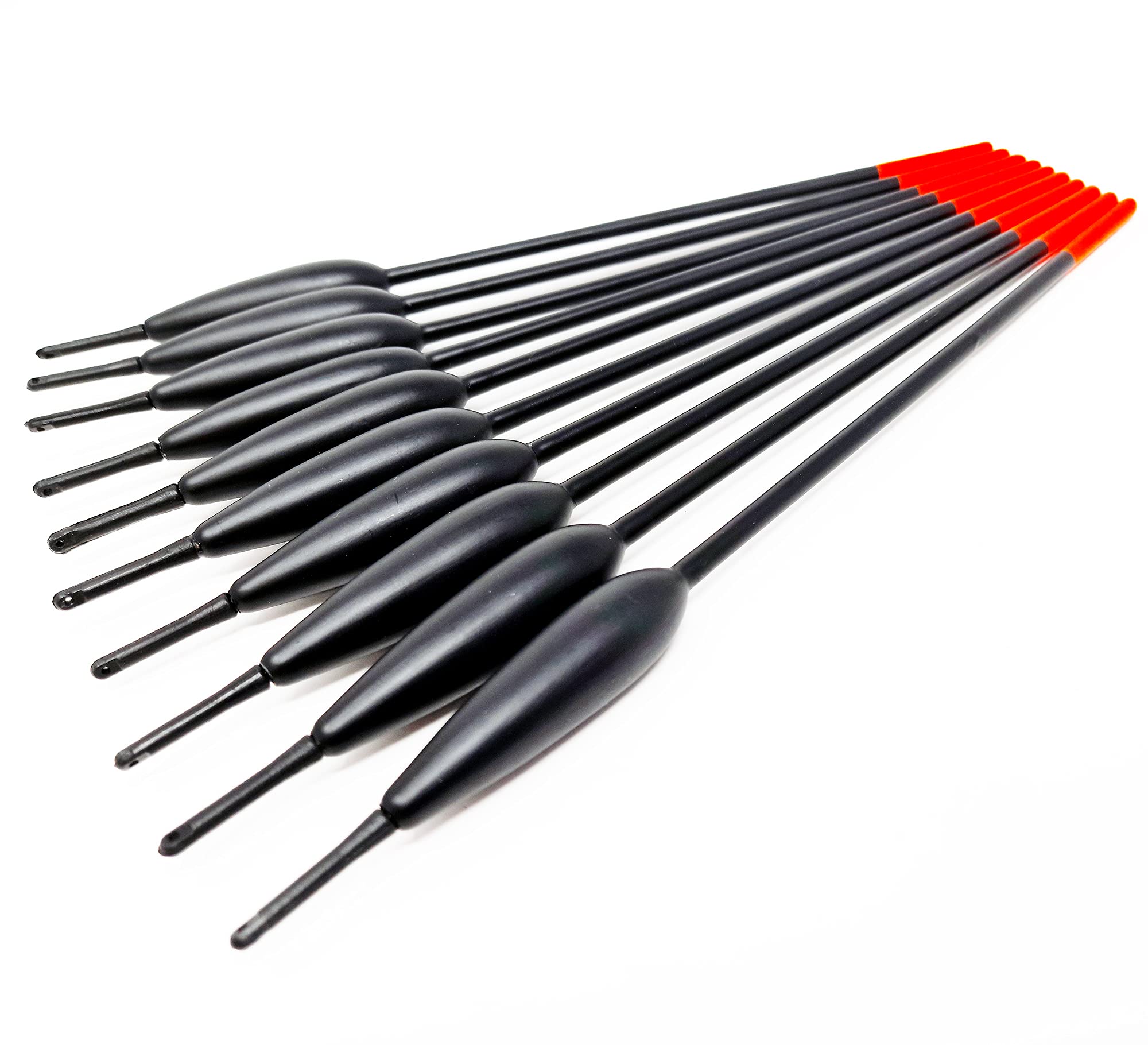 YYS - Pack of 10 Classic Bodied Waggler Coarse Floats Fishing Red Tip with Slider Ring - Requires Shotting (10 x 20cm - 3AAA) [21-8101]