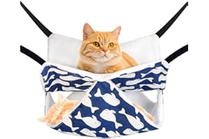 Mengbei tribe Premium Double Decker Cat Hammock for Cats and Ferrets - Adjustable Strap, Metal Hook, Plush Winter and Summer Use - Perfect Cat Perch & Ferret Hammock Accessory