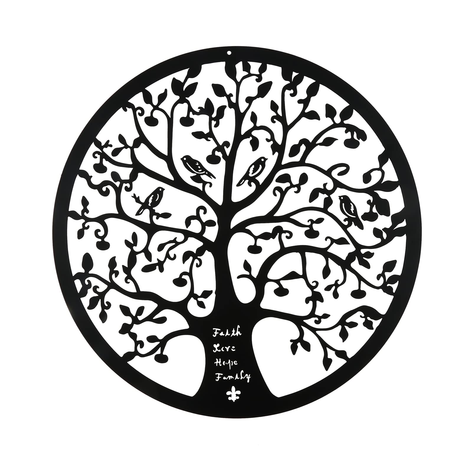 bowarepro Metal Tree of Life Wall Art 28cm/11Inch Wall Decor Silhouette Black Wall Art for Garden Kitchen Bedroom Indoor Outdoor