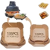 Air Fryer Liners for Ninja Crispi, 270PCS Disposable Paper Liners for Ninja Crispi 4-in-1 Portable Glass Air Fryer Cooking System, Ninja Crispi Parchment Paper Containers