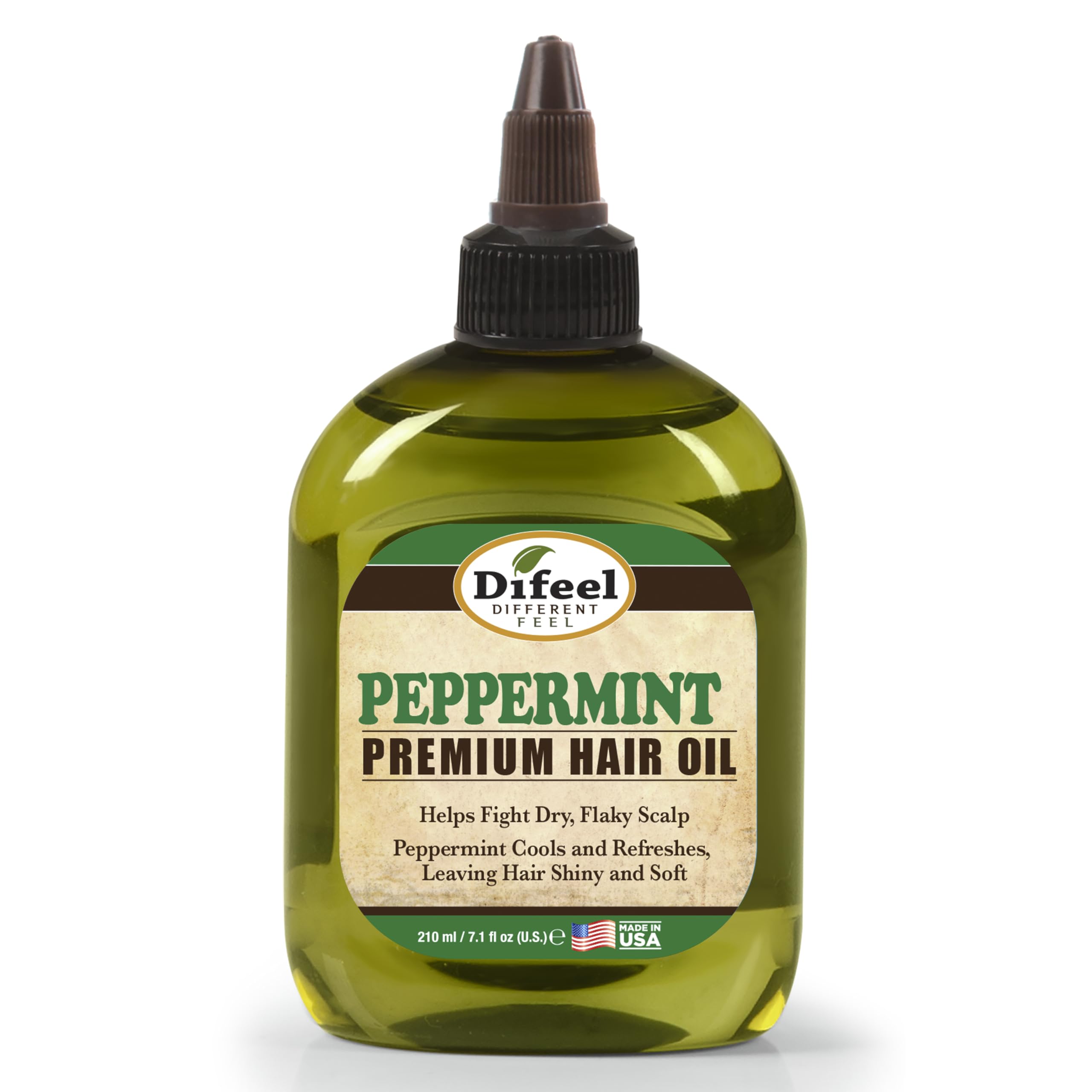 Difeel Premium Natural Peppermint Oil for Dry & Flaky Scalp - Cools & Refreshes Hair, Leaves It Shiny & Soft, Provides Immediate & Long Lasting Benefits for Hair & Skin 210ml