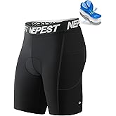 Nepest Cycling Underwear for Men Bike Shorts 4D Padded Biking Road Bicycle Biker MTB Liner Padding Shorts with Pockets