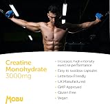 MOBU Creatine Monohydrate 3000mg Capsules 120 Vegan UK Made view 2