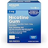 Amazon Basic Care Nicotine Polacrilex Uncoated Gum 2 mg (nicotine), Original Flavor, Stop Smoking Aid; quit smoking with nico