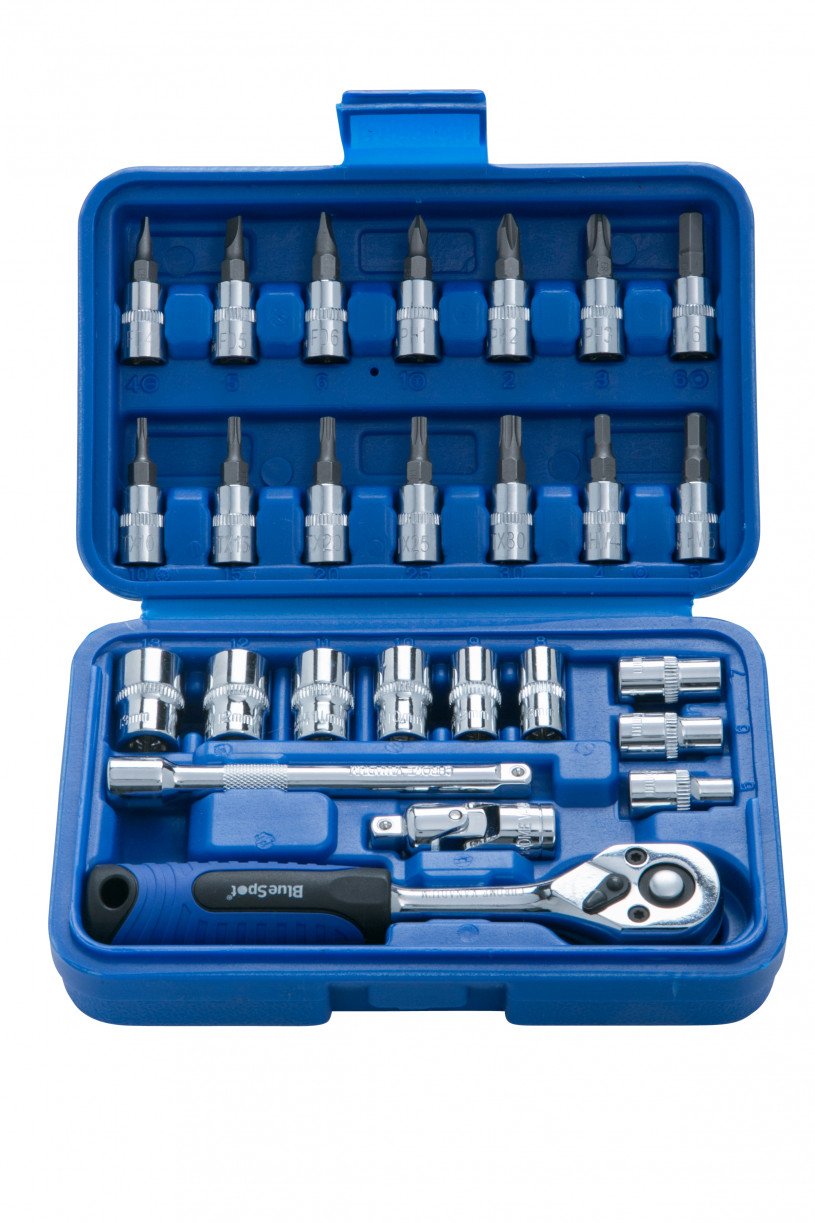 Blue Spot Tools 01525 Bluespot 26 PCE 1/4" Drive Socket Set, Silver