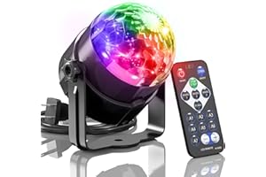 Yiixuyo - 1 Pack Disco Ball Light with Remote Control 7 Color LED Strobe Sound Activated Mini Portable Party Lights for Birthdays DJ Clubs Karaoke Christmas Weddings ，Furniture Decoration.