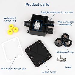 Helunsi 2 Pcs Waterproof Junction Box 3 Way, IP68