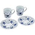 Sunupii 630744 Indigo Arabesque Mug & Cake Pair Set, Comes in a Presentation Box