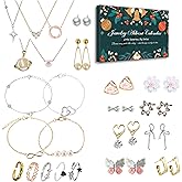 Poatel 24 Sparkling Surprises: Jewelry Advent Calendar for Woman, Fashionable Necklace, Earrings, Rings & Bracelet Reveals