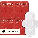INERTIA The Prism Red – Truly Organic, Ultra Thin & Leak-Proof Korean Cotton Pads with Wings | Regular Absorbency | Hypoallergenic, Super Absorbent, Chlorine-Free & Fragrance-Free (40 Count)