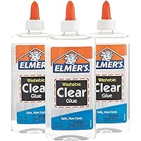 Liquid School Glue, Clear, Washable, Pack of 3-1