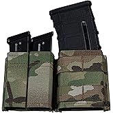 UniPro MG-F-06 Dual Mag Pouch - Holds 9mm & 5.56, MOLLE-Compatible, Tactical Nylon, Camo (7"x1.2"x3.5", 0.32lbs)