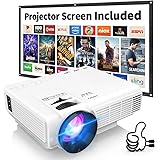 Latest Upgrade 7500Lumens Mini Projector for Outdoor Movies, Full HD 1080P 170" Display Supported, PS4,TV Stick, Smartphone, 