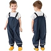 Fewlby Kids Rain Bib Pants, Toddlers Waterproof Suspender Dirty Proof Rain Wear for Boys and Girls