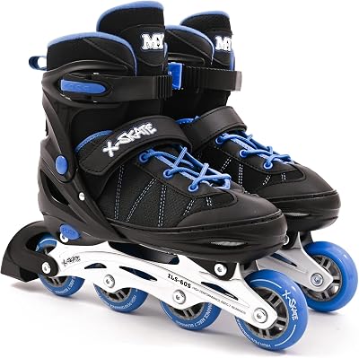 M.Y X-Skate Adjustable Blue Inline Skates Kids Middle EU 30-42