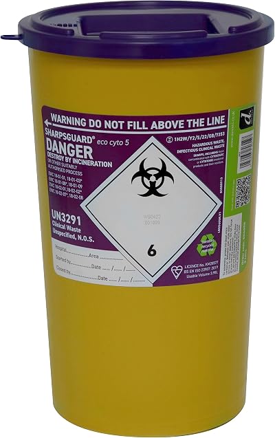 Sharpsguard DNDD605 Sharps Bin 5L Purple BS EN ISO