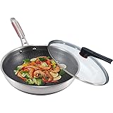 KBH KOBACH Non-stick Wok 316L Stainless Steel Stir-fry Pan Double-sided Screen Honeycomb, Less Oil, 32CM, KHR32C