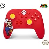 PowerA Wireless Nintendo Switch Controller - Mario Joy, AA Battery Powered (Battery Included), Pro Controller for Switch, Advanced Gaming Buttons, Officially Licensed by Nintendo (Renewed)