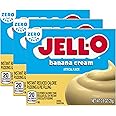 Jell-O Zero Sugar Banana Cream Instant Pudding & Pie Filling Mix 0.9 oz Box (Pack of 3) with Mood Spoons