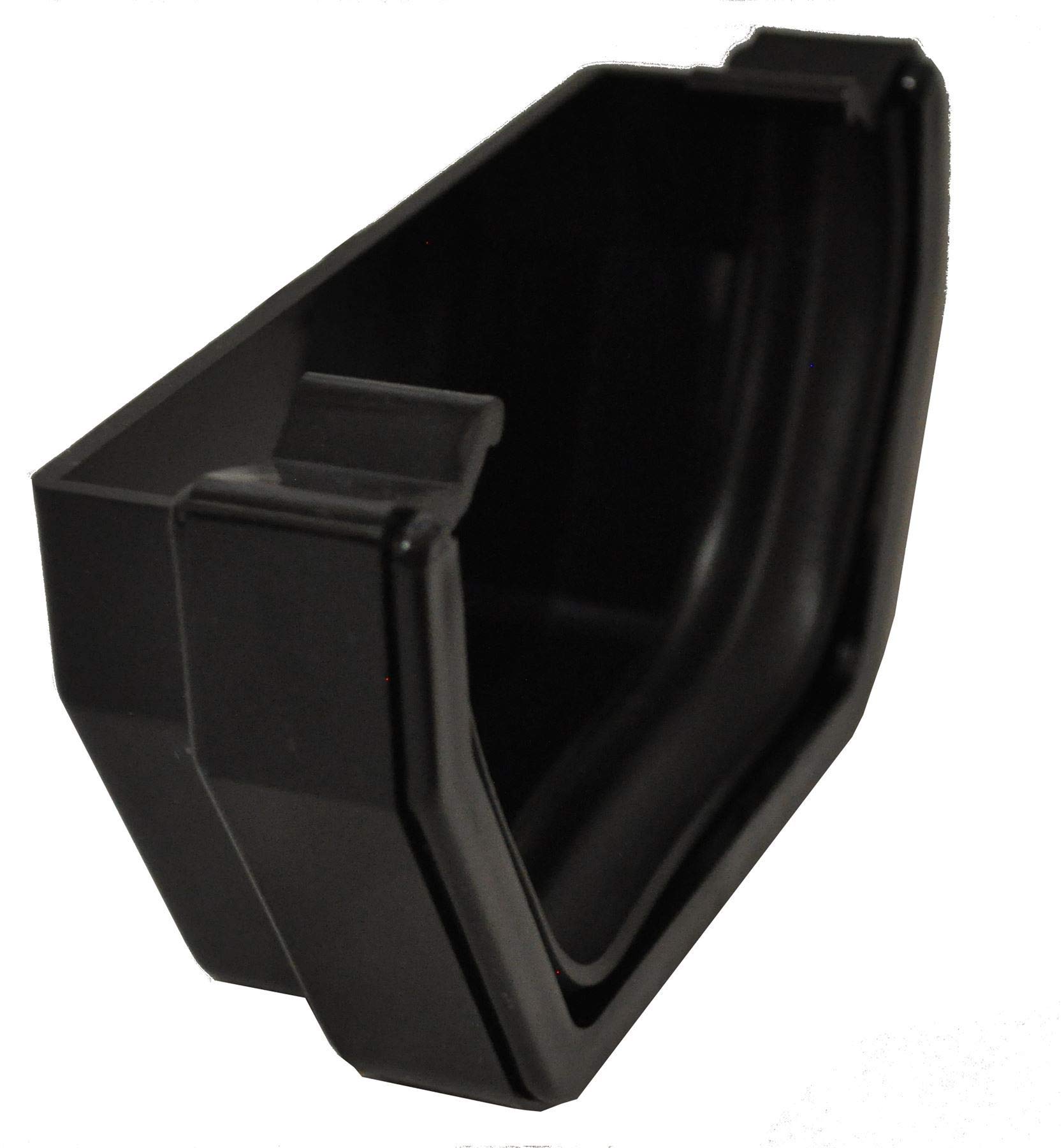 Square Line Guttering External Stop End - Black