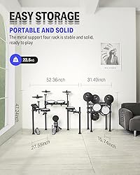 Donner DED-200 Electric Drum Sets with Quiet Mesh