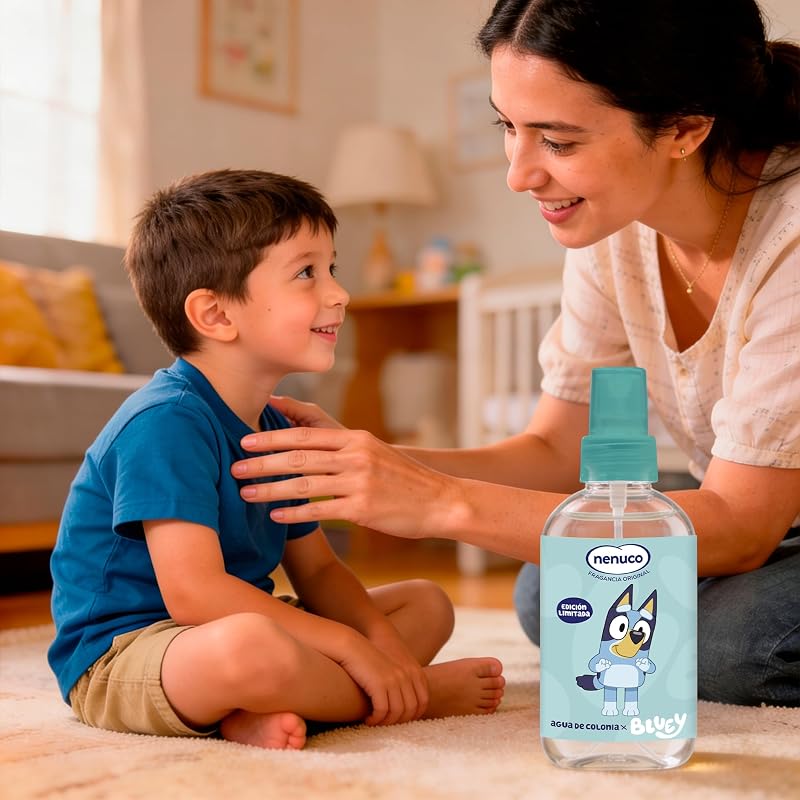 agua de colonia fragancia original formato spray 240 ml, edición limitada Bluey, recomendada para bebés a partir de 3 meses