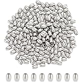 UNICRAFTALE 200pcs Barrel Beads Stainless Steel Spacer Beads 4mm Loose Beads Column Beads 1.2mm Hole Oval Metal Beads Smooth Beads Finding for DIY Bracelet Necklace Jewelry Making