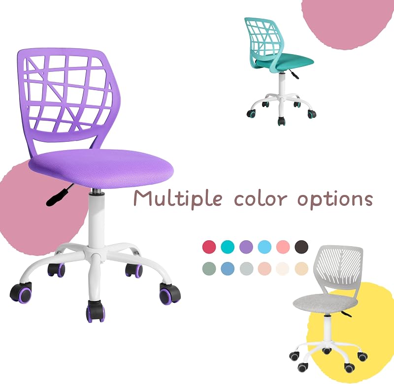 Silla de Escritorio Colorida de diseño Moderno y Ajustable para Ordenador, Silla giratoria sin Brazos, habitación de Estudio para niños, Oficina en casa, Azul, ‎plástico, 38,5 cm x 40 cm x — foto 5 de 8