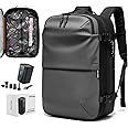 BlackVoyage Vortex Vacuum Seal Travel Backpack 60L Exapandable Air Compression System Water Resistant TSA Lock Carry-On Suitcase Luggage Gray AERO - Vacuum Pump Included