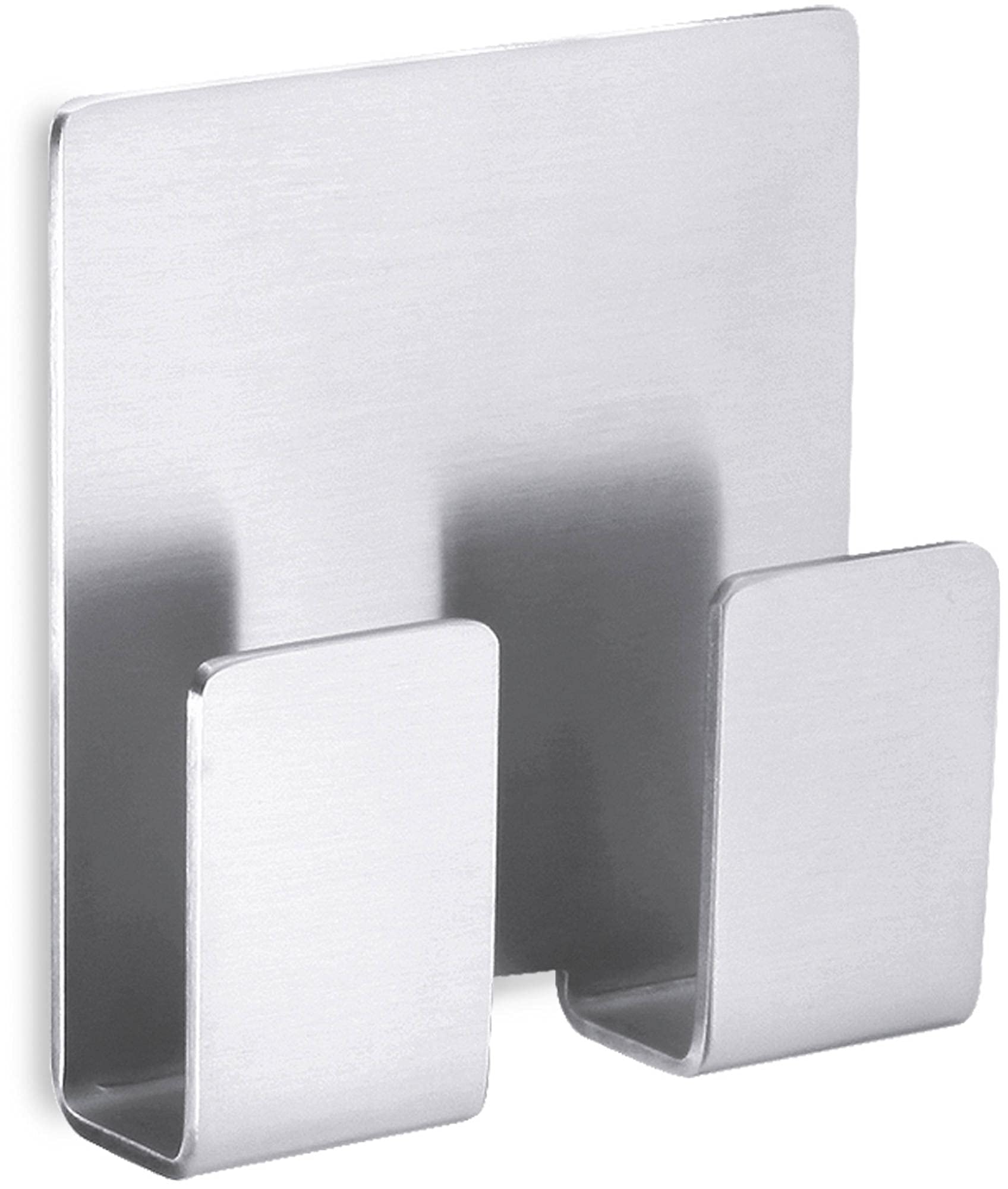 ZACK 40135 5.8 x 5.5 cm Appeso Self-Adhesive Double Towel Hook, ZK40135