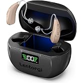 Lentorgi Hearing Aids with UV Cleaning Light, Rechargeable OTC Hearing Aids for Seniors and Adults, Noise Reduction, Battery Level Display, Premium Speech Clarity - Beige