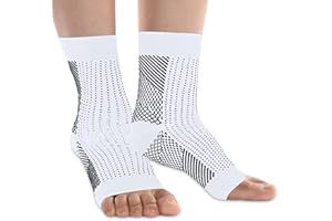 AZZS 1 Pack Compression Plantar Fasciitis Socks Ankle Compression Sleeve Heels Arch Supports & Heel Pain Relief Ankle Supports for Men and Women (White, Small)