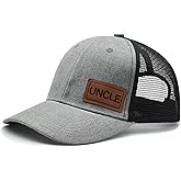 CYYFXKA Uncle Hat for Men, Gifts for Uncles, Leather Patch Adjustable Trucker Baseball Caps for Father's Day Birthday Gift