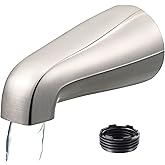 Dreyoo Universal Bath Tub Spout with Adapter, 5" Bathroom Bathtub Faucet Spout Without Diverter, Fits for 1/2'', 3/4'' IPS In