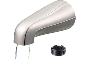 Dreyoo Universal Bath Tub Spout with Adapter, 5" Bathroom Bathtub Faucet Spout Without Diverter, Fits for 1/2'', 3/4'' IPS Inside Thread Connection and Tub/Shower Faucet Brands(Brushed Nickel)