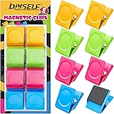 8 Pack Fridge Magnet, Magnetic Clips Heavy Duty for Whiteboard, Refrigerator Magnets Decorative Clips, Cute Clip Magnets for Classroom, School, Strong Locker Magnets Clips for Girls, Boys, Adults