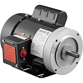 VEVOR 2HP Electric Motor 1725 RPM, AC 115V/230V, 56C Frame, Air Compressor Motor Single Phase, 5/8" Keyed Shaft, CW/CCW Rotation for Agricultural Machinery and General Equipment