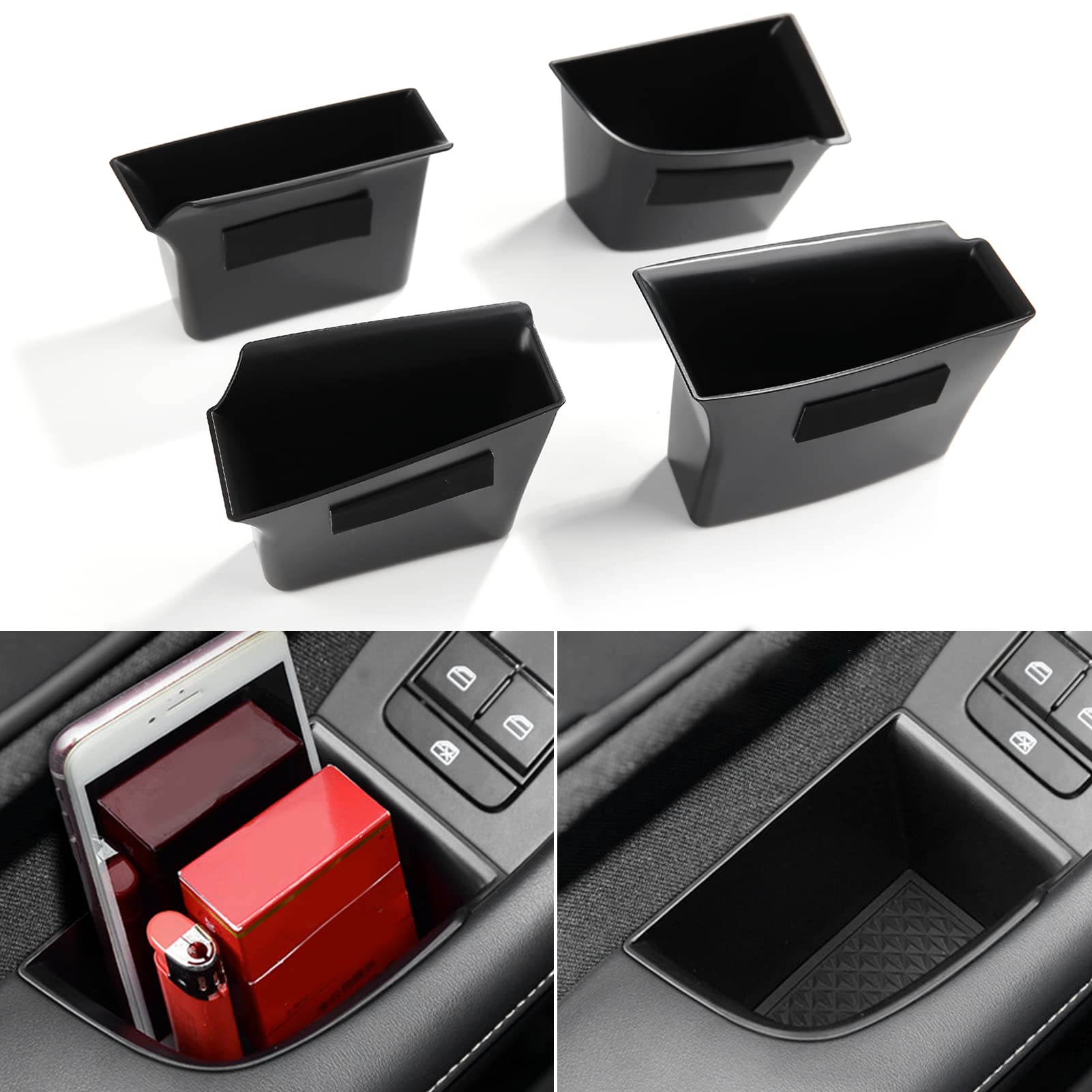 4pcs Compatible with Mazda 3 CX-30 2025 2024 2023 2022 2021 2020 Accessories Car Door Grab Handle Pocket Armrest Box Armrest Cover Storage Organizer Tray